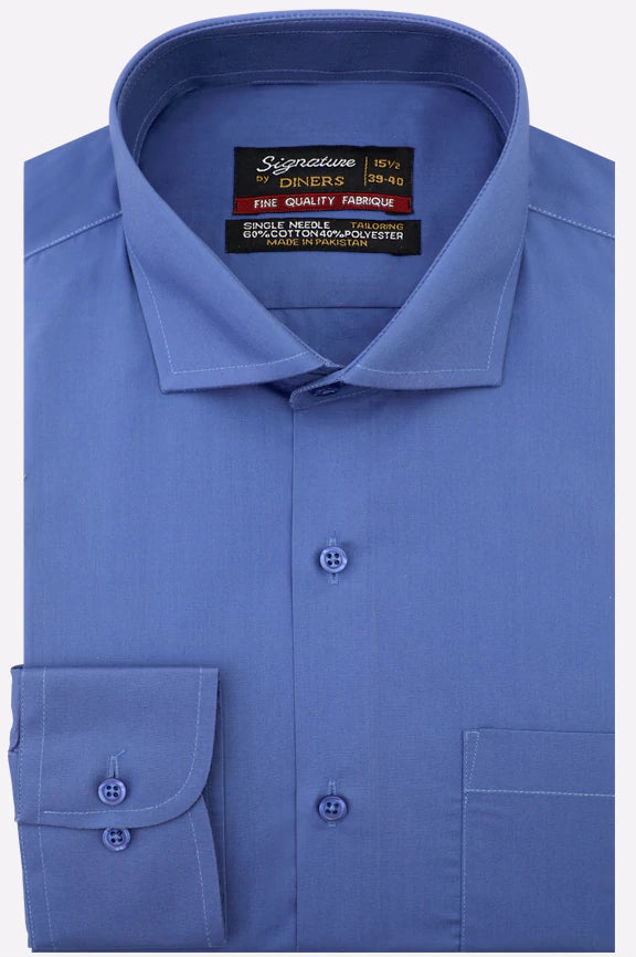Dark Blue Plain Formal Shirt – Diners Pakistan - Main Image