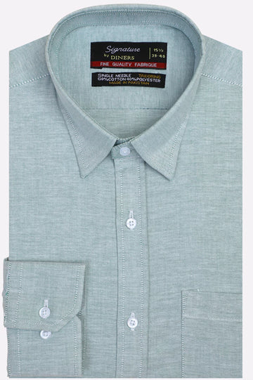 Green Self Textured Formal Shirt