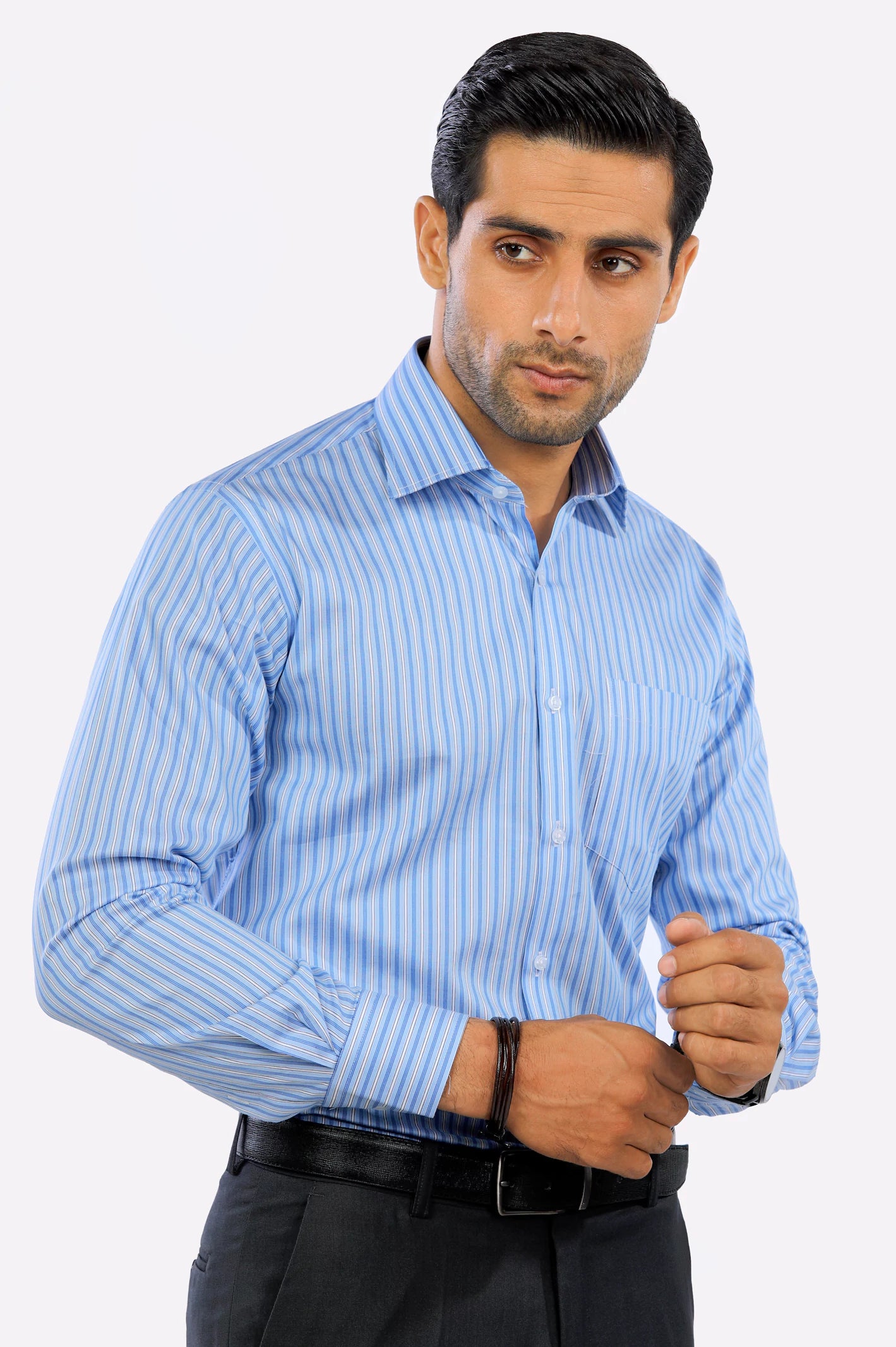 Blue Pencil Stripes Formal Shirt - Diners