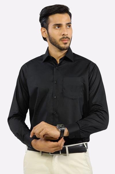 Black Stripe Textured Formal Shirt Black Stripe Textured Formal Shirt