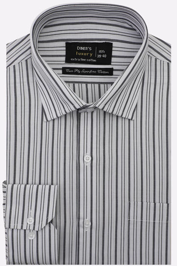 Grey Pencil Stripe Formal Shirt