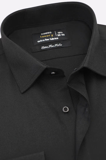 Black Dobby Textured Formal Shirt