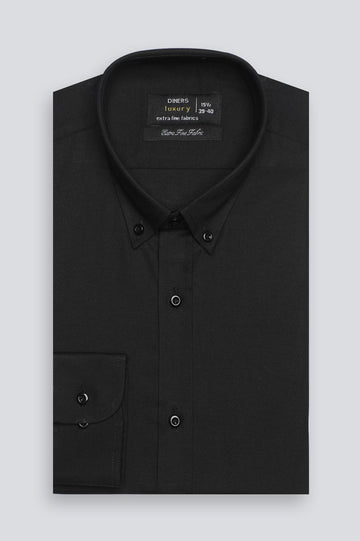 Black Plain Formal Shirt