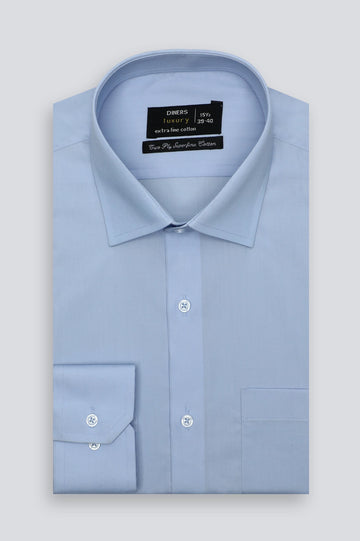 Blue Plain Formal Shirt