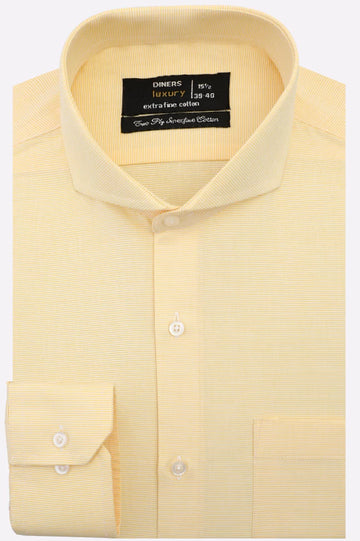 Yellow Fine Stripe Formal Shirt