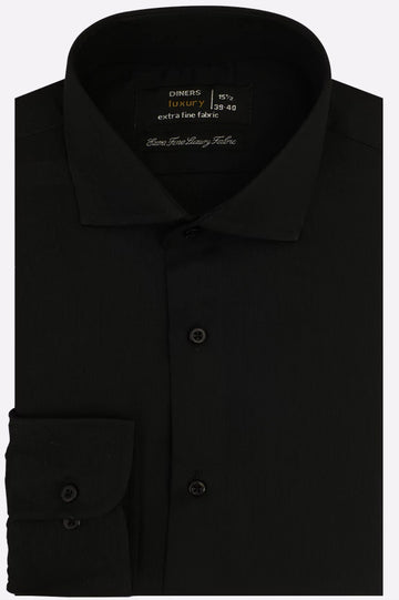 Black Self Textured Formal Shirt