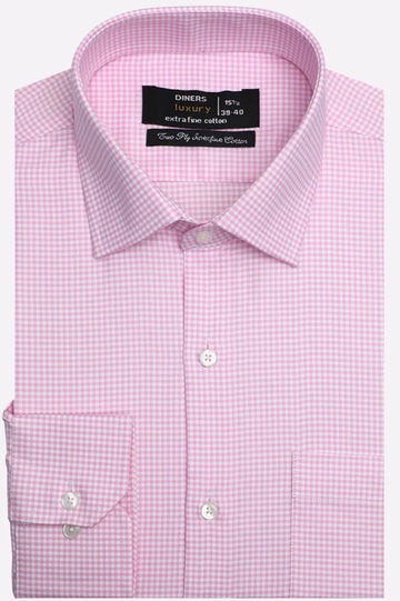 Pink Mini-Check Formal Shirt