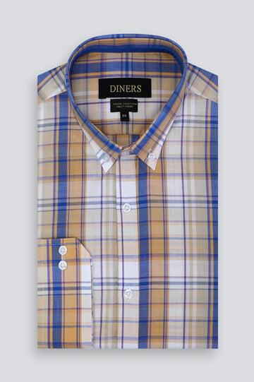 Multicolor Glen Plaid Check Casual Shirt