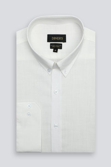 Off White Self Textured Casual Shirt