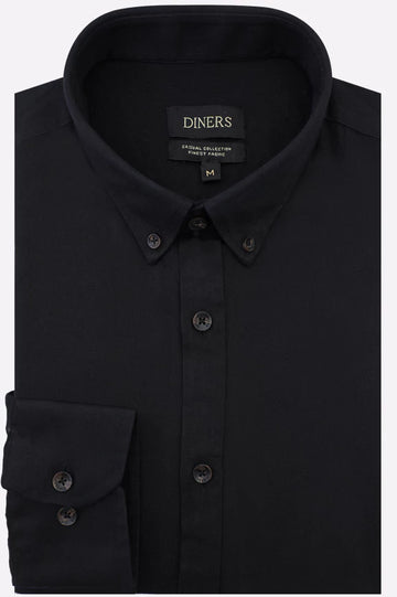 Black Plain Casual Shirt