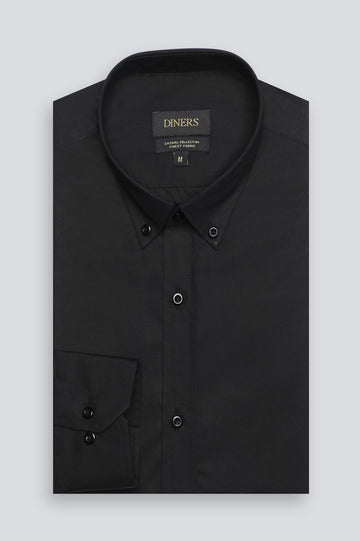 Black Plain Casual Shirt
