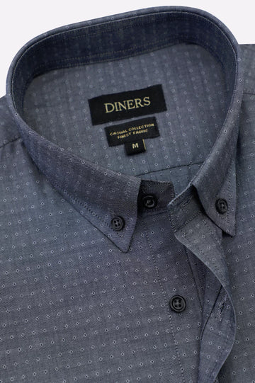 Black Self Textured Casual Shirt