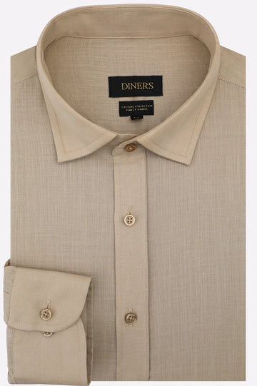 Fawn Self Textured Casual Shirt