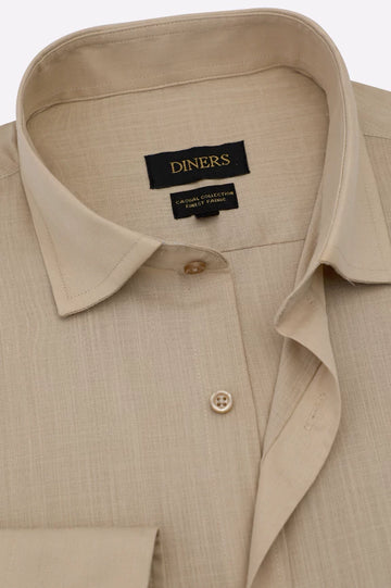 Fawn Self Textured Casual Shirt