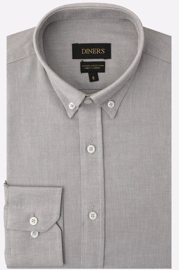 Grey Self Textured Casual Shirt