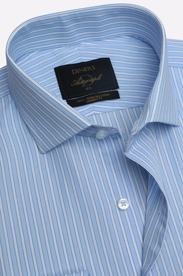 Blue Stripes Formal Autograph Shirt
