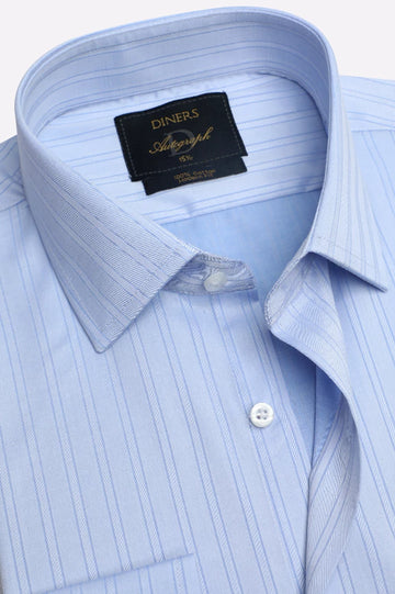 Blue Stripes Formal Autograph Shirt