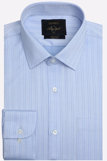 Blue Stripes Formal Autograph Shirt