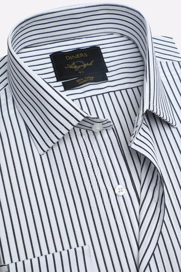 White Pinstripes Formal Autograph Shirt