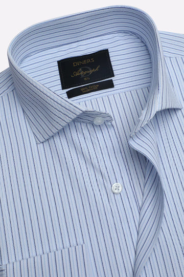 Blue Stripes Formal Autograph Shirt