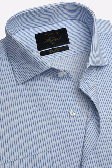 Blue Stripes Formal Autograph Shirt