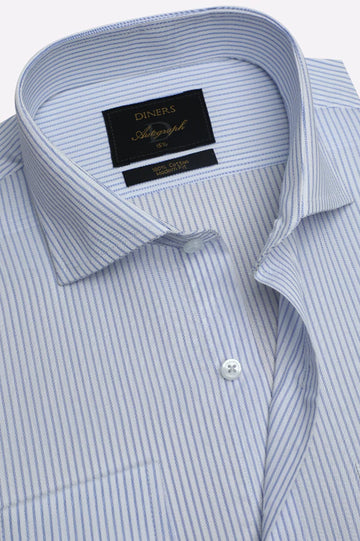 Blue Stripes Formal Autograph Shirt