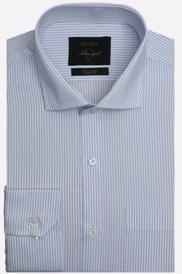 Blue Stripes Formal Autograph Shirt