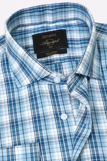 Blue Check Formal Autograph Shirt