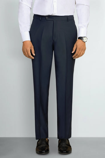 Navy Blue Regular Fit Formal Trouser