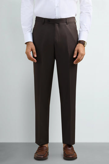 Brown Regular Fit Formal Trouser