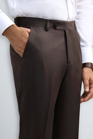Brown Regular Fit Formal Trouser