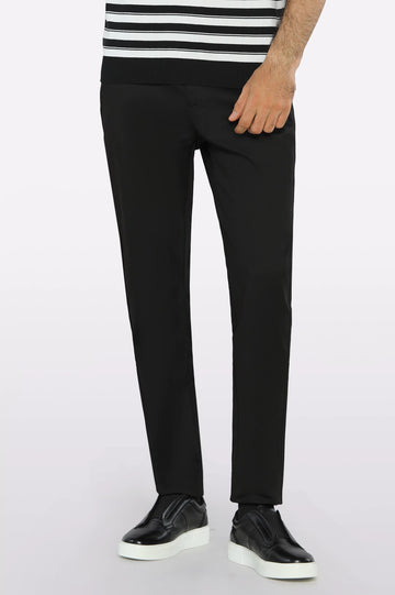 Black Smart Fit Cotton Chino