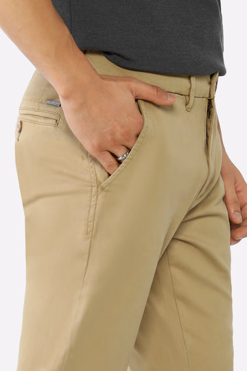 Khaki Smart Fit Cotton Chino