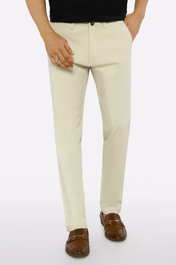 Off White Smart Fit Cotton Chino