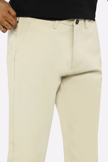 Off White Smart Fit Cotton Chino