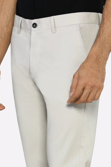 Off White Smart Fit Cotton Chino