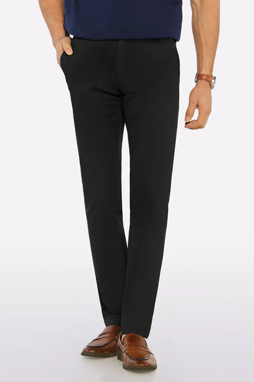 Black Smart Fit Cotton Chino