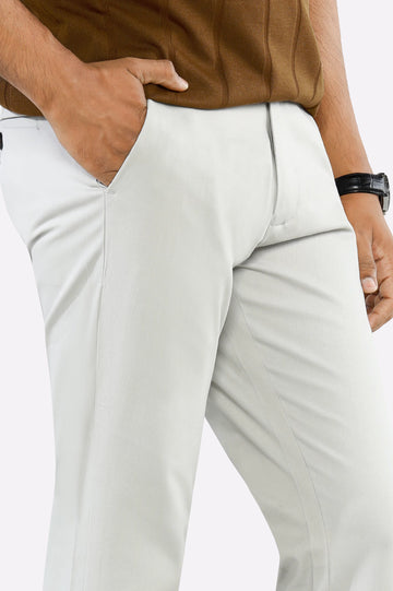 Light Grey Smart Fit Cotton Chino
