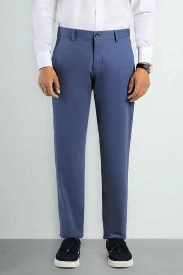 Blue Smart Fit Cotton Chino