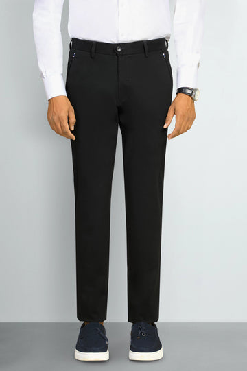 Black Smart Fit Cotton Chino