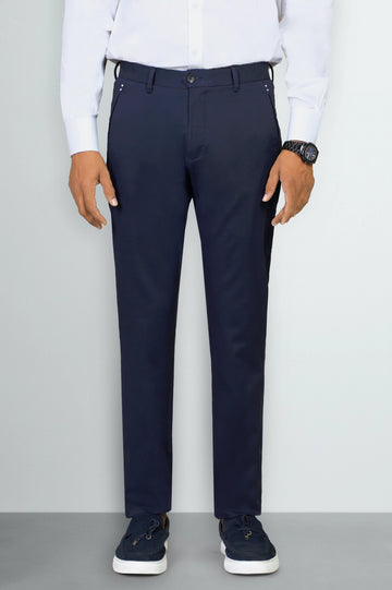 Navy Blue Smart Fit Cotton Chino