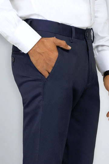Navy Blue Smart Fit Cotton Chino