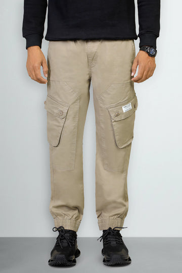 Beige Smart Fit Cargo Pants