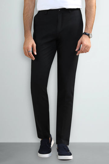 Black Smart Fit Cotton Trouser