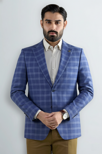 Light Blue Check Blazer
