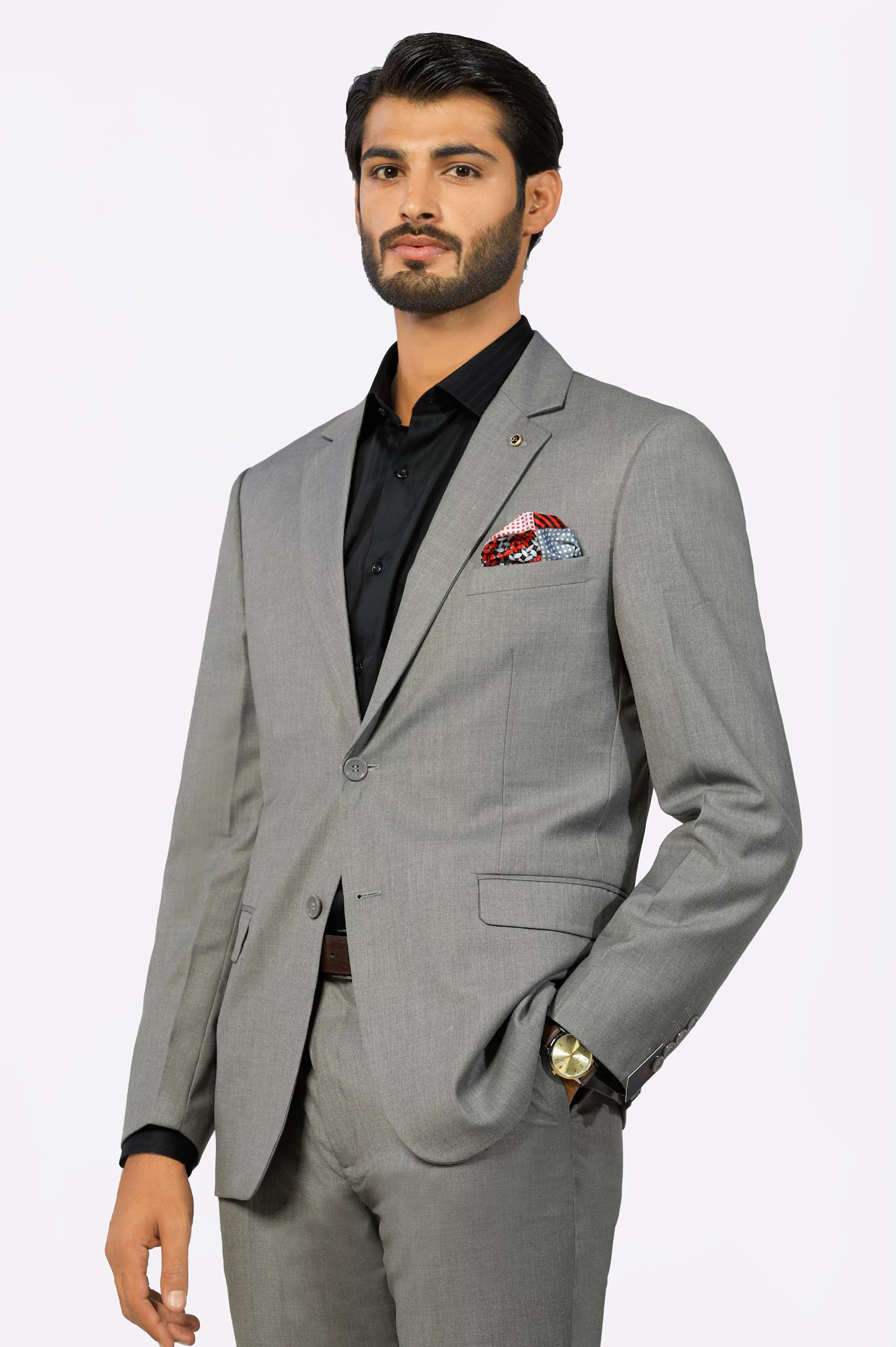 Heather Grey Formal 2PC Suit for Men's 