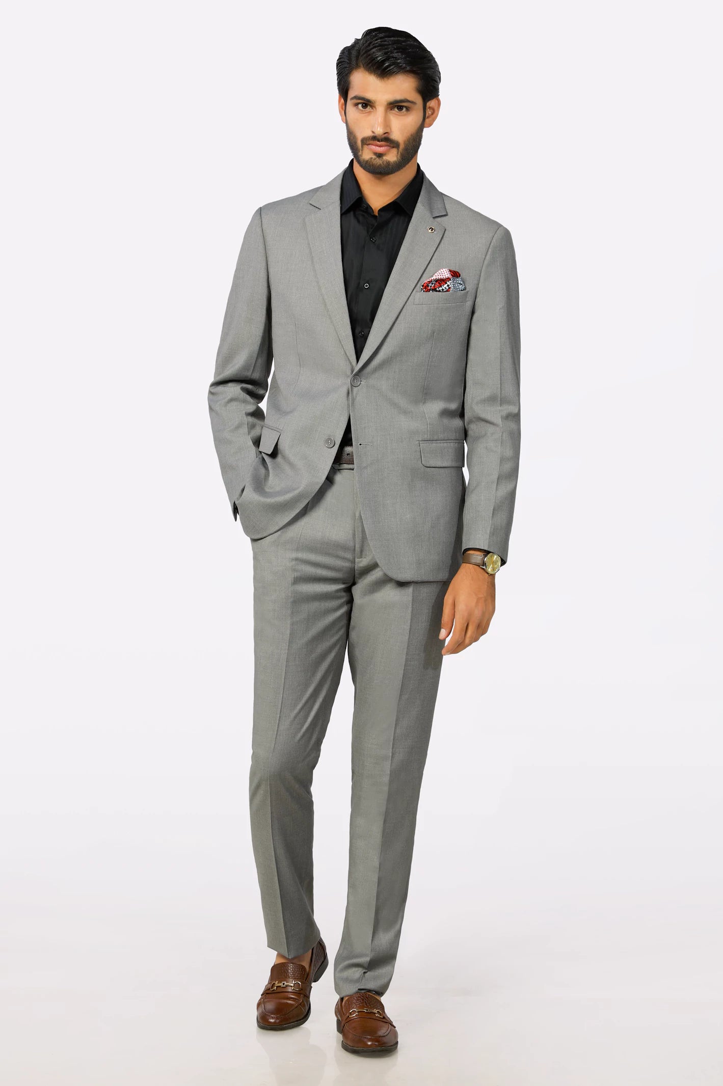 Men's Heather Grey Formal Suit