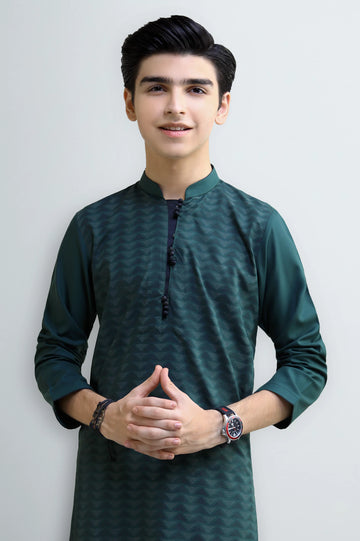 Bottle Green Teens Kurta Pajama