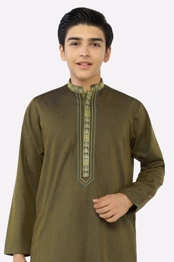 Dark Green Teens Kurta Pajama