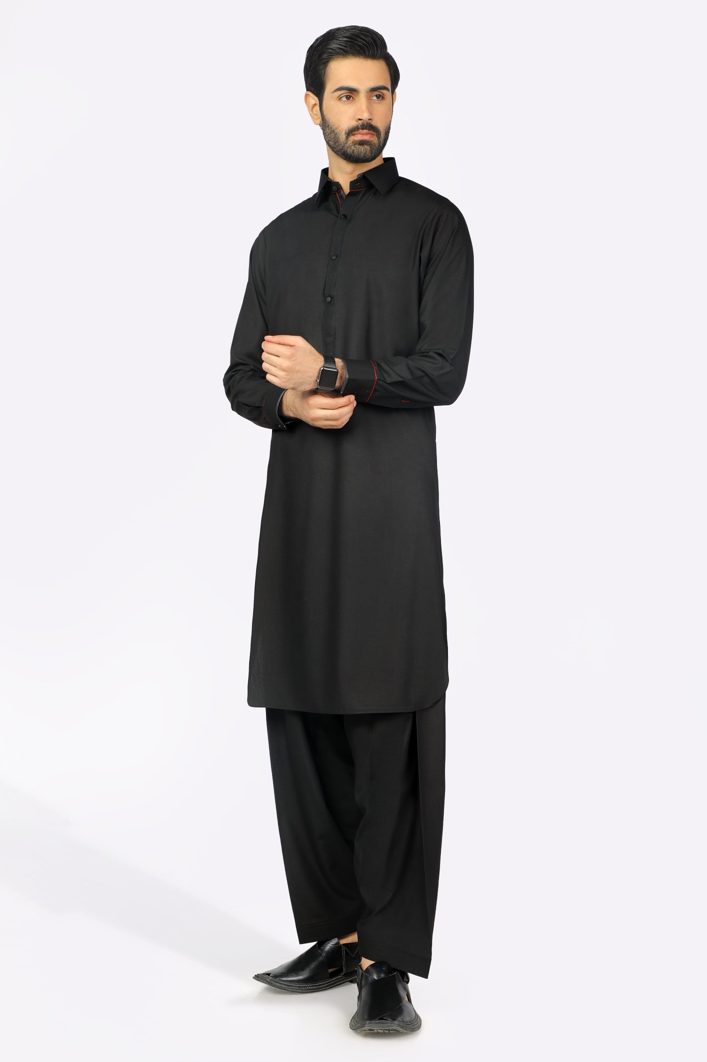 Black Wash & Wear Shalwar Kameez From Diners